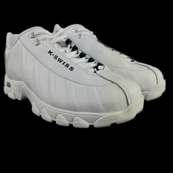 K-Swiss ST329 CMF White Navy Red Shoes Men's 03426-130 Sizes 9.5 - 11.5 EEEE - Picture 4 of 9